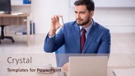  Presentation with bad - PPT layouts enhanced with young-male-employee-feeling-bad background and a  colored foreground