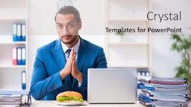  Presentation with industrial psychology employee engagement technical - Beautiful slides featuring young-male-employee-having-breakfast backdrop and a soft green colored foreground