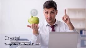  Presentation with employee retirement - PPT theme consisting of young-male-employee-in-planning background and a light blue colored foreground