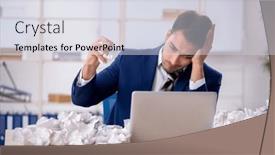  Presentation with ideas - Presentation design featuring young-male-employee-in-rejected background and a  colored foreground