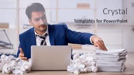  Presentation with ideas - Presentation theme featuring young-male-employee-in-rejected and a lemonade colored foreground