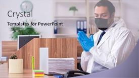  Presentation with isolation - Cool new presentation with young-male-employee-in-self backdrop and a light gray colored foreground