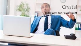  Presentation with accident - Colorful presentation theme enhanced with young-male-employee-in-work backdrop and a lemonade colored foreground