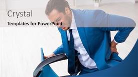  Presentation with accident - Colorful PPT theme enhanced with young-male-employee-in-work backdrop and a light gray colored foreground