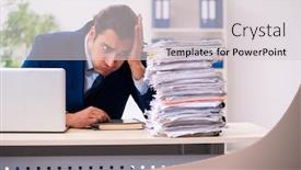  Presentation with unhappy - Beautiful PPT layouts featuring young-male-employee-unhappy backdrop and a light gray colored foreground