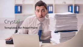  Presentation with unhappy - Slide deck featuring young-male-employee-unhappy background and a soft green colored foreground