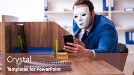  Presentation with employee - Beautiful theme featuring young-male-employee-wearing-mask backdrop and a red colored foreground