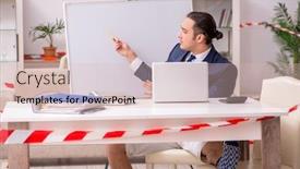  Presentation with disease - Beautiful PPT theme featuring young-male-employee-working backdrop and a lemonade colored foreground