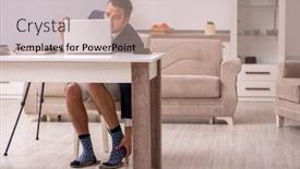  Presentation with disease - Slide set with young-male-employee-working background and a coral colored foreground