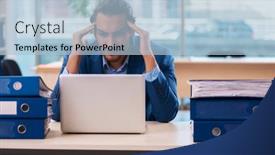  Presentation with employee anniversary work office - Beautiful theme featuring young-male-employee backdrop and a light blue colored foreground