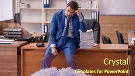  Presentation with eeven cut nyadi historical and factual ingris 10 - Slide set featuring young-male-employee background and a tawny brown colored foreground