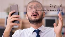  Presentation with employee - Cool new theme with young-male-employee backdrop and a coral colored foreground