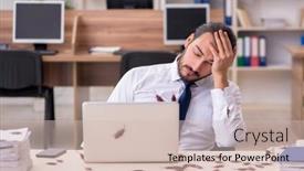  Presentation with employee - Theme consisting of young-male-employee background and a soft green colored foreground