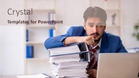  Presentation with employee - Presentation featuring young-male-employee background and a soft green colored foreground