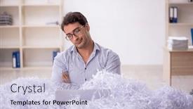  Presentation with cut - Slides with young-male-employee and a lemonade colored foreground