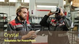  Presentation with scrolling - Slides featuring young-male-engineer-in-workwear background and a tawny brown colored foreground