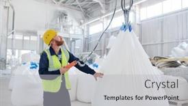  Presentation with material engineer - Slides with young-male-engineer-looking-upwards background and a light gray colored foreground