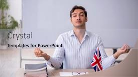  Presentation with language english - PPT layouts consisting of young-male-english-language-teacher background and a lemonade colored foreground