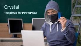  Presentation with hacker - Presentation having young-male-hacker-sitting background and a ocean colored foreground