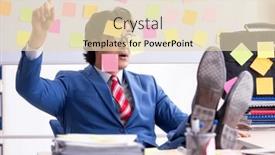  Presentation with employee - Presentation with young-male-handsome-employee background and a lemonade colored foreground