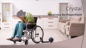  Presentation with wheel - Colorful slides enhanced with young-male-invalid-in-wheel backdrop and a lemonade colored foreground