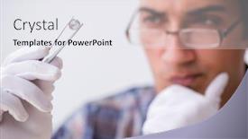  Presentation with workshop - Beautiful slide set featuring pawnshop - young male jeweler at workshop backdrop and a sky blue colored foreground