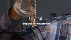  Presentation with awards night - Slide set featuring young-male-jeweller-working background and a dark gray colored foreground