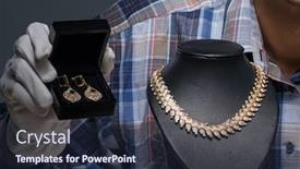  Presentation with night - Slide deck with young-male-jeweller-working background and a tawny brown colored foreground