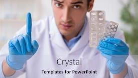  Presentation with drug synthesis - Slide set consisting of young-male-lab-assistant background and a lemonade colored foreground