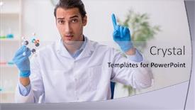  Presentation with drug synthesis - PPT theme enhanced with young-male-lab-assistant background and a lemonade colored foreground