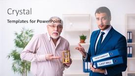  Presentation with old testament - Amazing presentation design having young-male-lawyer-and-old backdrop and a sky blue colored foreground