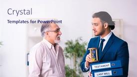  Presentation with old testament - Slides enhanced with young-male-lawyer-and-old background and a sky blue colored foreground