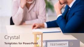  Presentation with old testament - Slide deck with young-male-lawyer-and-old background and a lemonade colored foreground