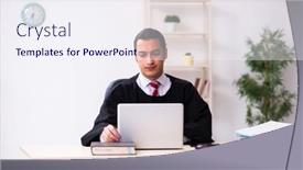  Presentation with lawyer - Beautiful PPT layouts featuring young-male-lawyer-working backdrop and a sky blue colored foreground