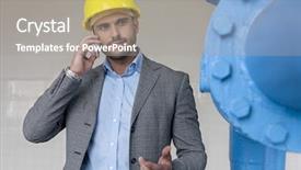  Presentation with retail smart phone shopping - Cool new PPT layouts with young male manager using smart backdrop and a gray colored foreground