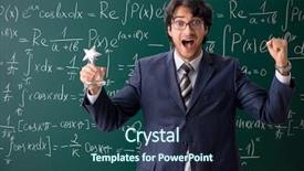  Presentation with math teacher - Audience pleasing PPT theme consisting of young male math teacher backdrop and a ocean colored foreground