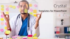  Presentation with medic - Cool new presentation design with young-male-medic-in-conflicting backdrop and a lemonade colored foreground