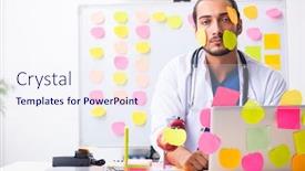  Presentation with medic - Presentation design consisting of young-male-medic-in-conflicting background and a sky blue colored foreground