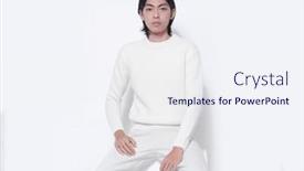  Presentation with cube - Presentation theme enhanced with young-male-model-wearing-white background and a  colored foreground