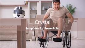  Presentation with motor - PPT theme having young-male-motor-cyclist-suffering background and a coral colored foreground