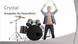  Presentation with pair - PPT theme consisting of young-male-musician-standing background and a white colored foreground