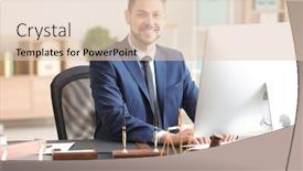  Presentation with notary - PPT layouts enhanced with young male notary working in office background and a lemonade colored foreground