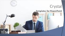  Presentation with notary - Amazing slide deck having young male notary working in office backdrop and a white colored foreground