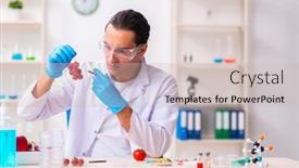  Presentation with nutrition - Amazing slide set having young-male-nutrition-expert-testing backdrop and a soft green colored foreground