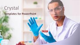  Presentation with nutrition - PPT theme having young-male-nutrition-expert-testing background and a lemonade colored foreground