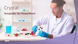  Presentation with nutrition and dietitian - Beautiful slide deck featuring young-male-nutrition-expert-testing backdrop and a lemonade colored foreground