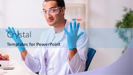  Presentation with nutrition - Slide set featuring young-male-nutrition-expert-testing background and a light blue colored foreground