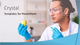  Presentation with nutrition - Cool new slide deck with young-male-nutrition-expert-testing backdrop and a lemonade colored foreground