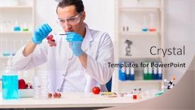  Presentation with nutrition - Slide deck enhanced with young-male-nutrition-expert-testing background and a soft green colored foreground