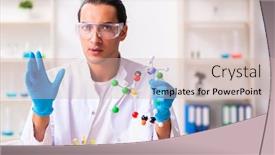  Presentation with nutrition - Presentation design consisting of young-male-nutrition-expert-testing background and a soft green colored foreground